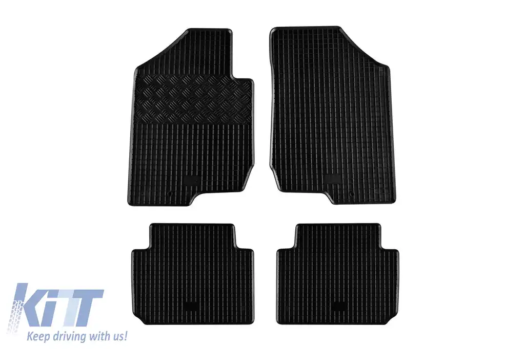 Mochete din cauciuc specifice, potrivite pentru Kia Carens II după 2007, set de 4 piese, culoare neagră