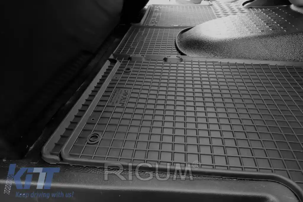 Mochete din cauciuc specifice, potrivite pentru VW T5 Transporter, Caravelle, Multivan după 2003, T6 Transporter, Caravelle, Multivan după 2015, 3 locuri, set de 3 piese, culoare neagră-image-6249157