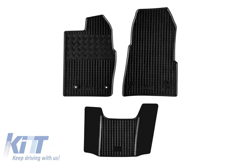 Mochete din cauciuc specifice, potrivite pentru Ford Tourneo Custom după 2018, 2 sau 3 locuri cu cutie de viteză pe raft, set de 3 piese, culoare neagră