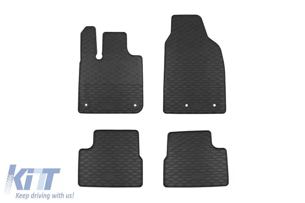 Mochete din cauciuc specifice, potrivite pentru Fiat 500e după 2021, set de 4 piese, culoare neagră