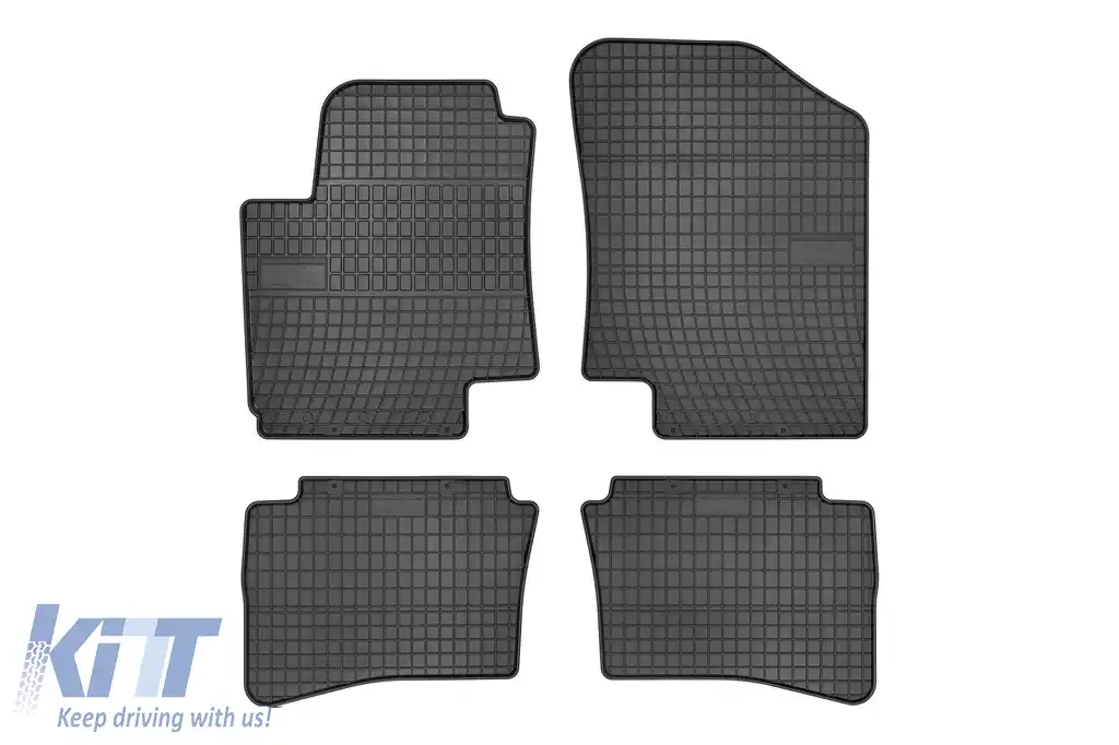 Mochete din cauciuc specifice, potrivite pentru Hyundai i20 2008-2014, set de 4 piese, culoare neagră din seria Frogum El Toro