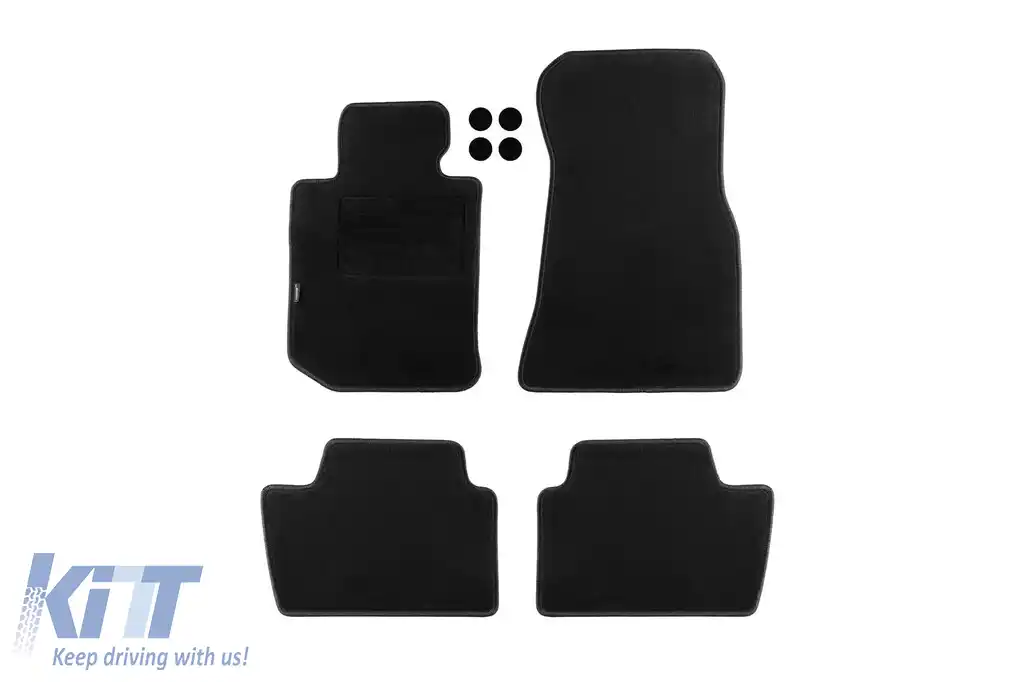 Mochete din covor cu două straturi, potrivite pentru BMW Seria 4 G23 cabriolet după 2021, set de 4 bucăți, negru