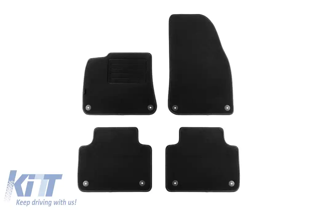 Mochete din covor cu două straturi, potrivite pentru Porsche Cayenne după 2017, din material Rex, set de 4 bucăți, negru