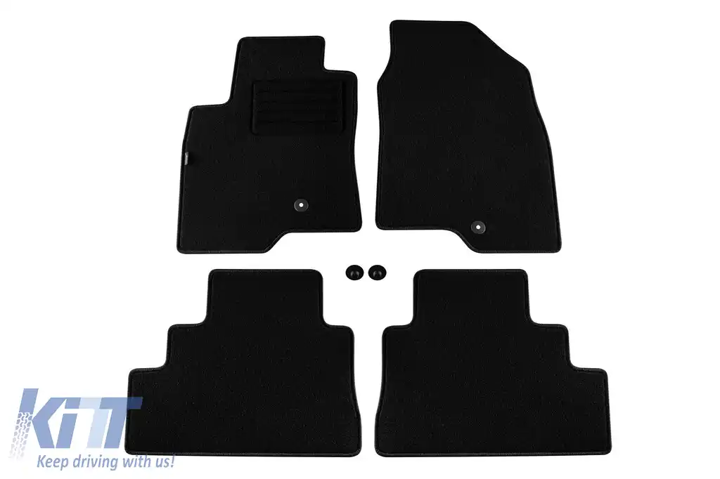 Mochete din covor cu două straturi, potrivite pentru Chevrolet Captiva 2006-2015 cu 5 sau 7 locuri, set de 4 bucăți, negru