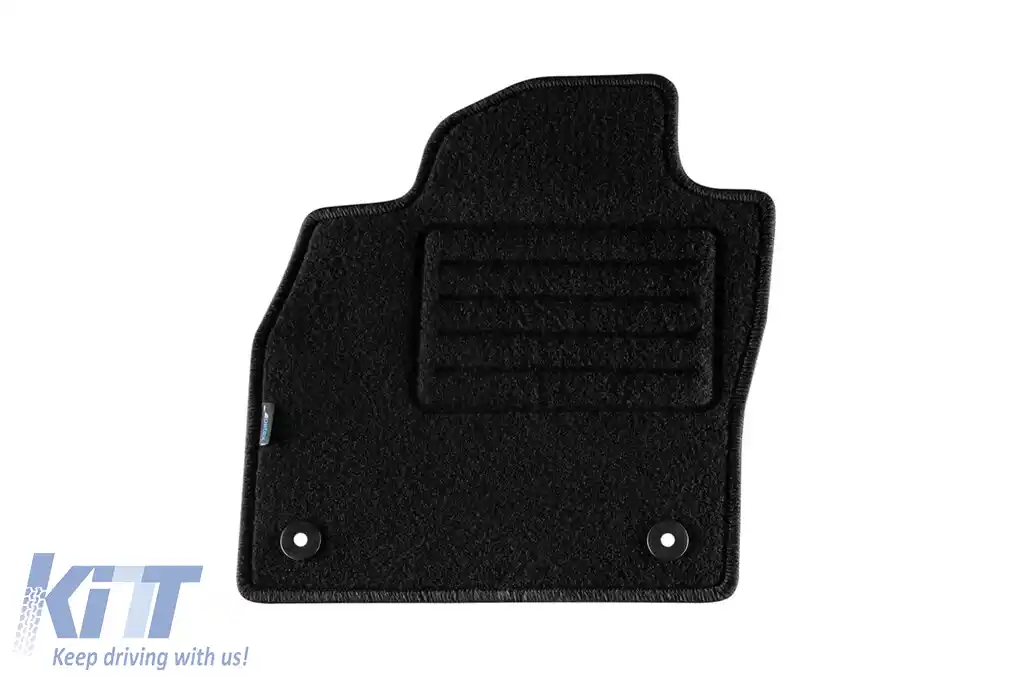 Mochete din covor cu două straturi, potrivite pentru VW Polo după 2017, T-Cross după 2019, din țesătură Rex, set de 4 bucăți, negru-image-6239715