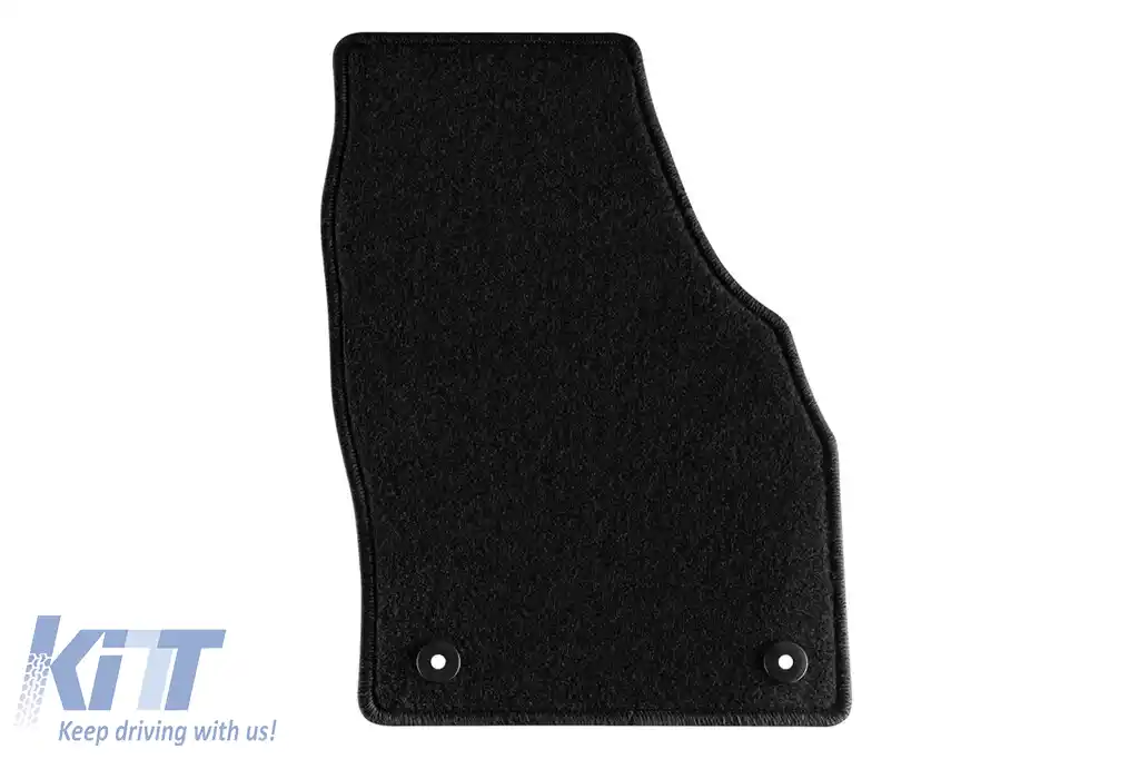 Mochete din covor cu două straturi, potrivite pentru VW Polo după 2017, T-Cross după 2019, din țesătură Rex, set de 4 bucăți, negru-image-6239716