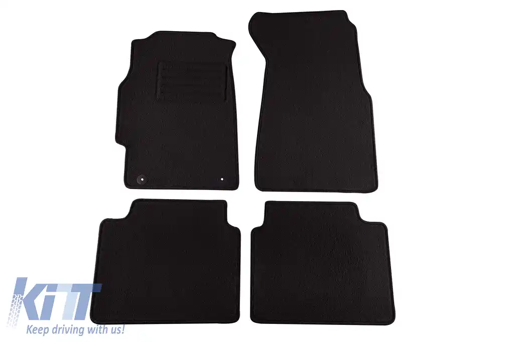Mochete din covor cu două straturi, potrivite pentru Honda Civic 1997-2004, 4 uși, set de 4 bucăți, negru
