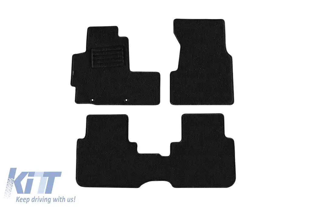 Mochete din covor cu două straturi, potrivite pentru Honda CR-V 1997-2002 cu transmisie automată, set de 3 bucăți, negre