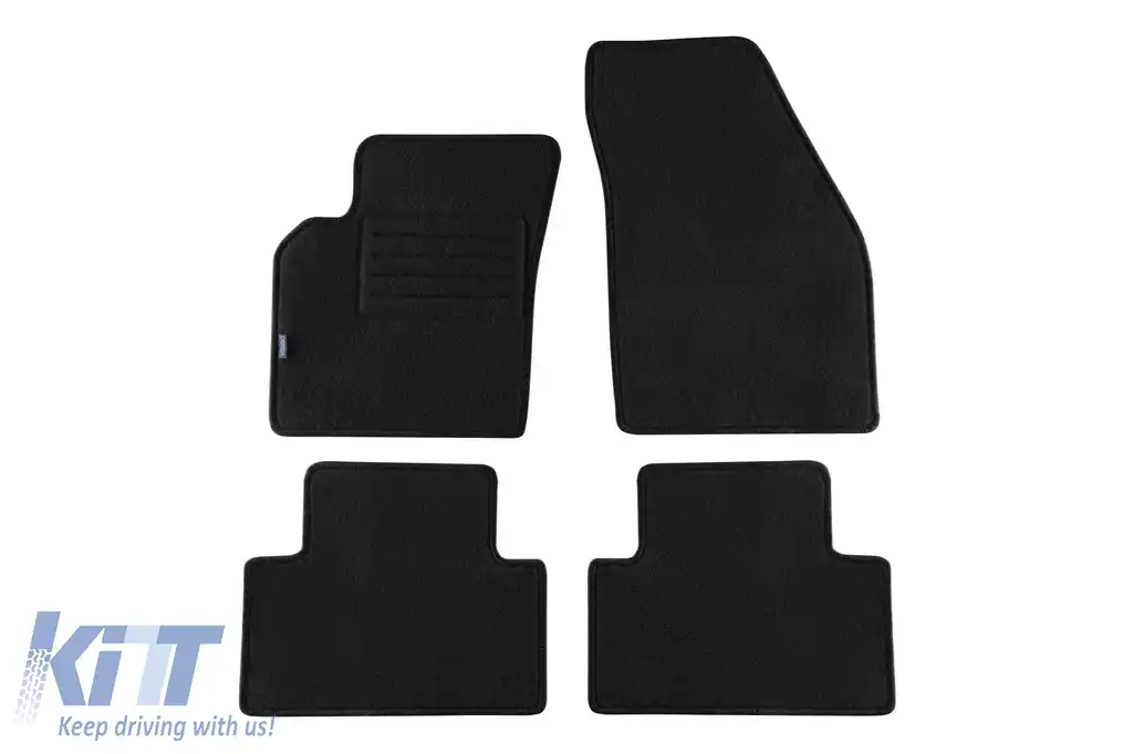 Mochete din covor cu două straturi, potrivite pentru Volvo S40, V50 2004-2012, C30 2006-2013 de la Petex, țesătură Rex, set de 4 bucăți, negru