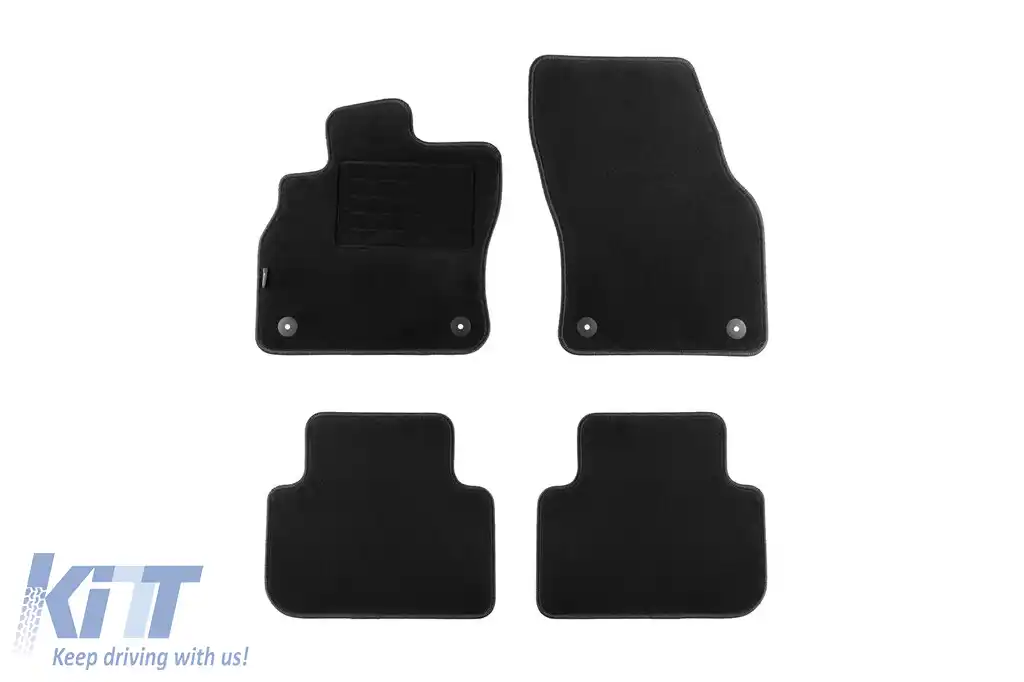 Mochete din covor cu două straturi, potrivite pentru Audi Q3 după 2018, set de 4 bucăți, negru