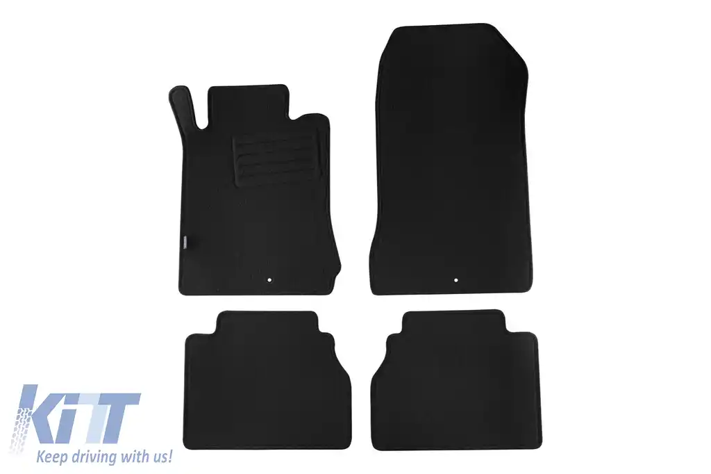 Mochete din covor cu două straturi, potrivite pentru Mercedes E class W210 sedan, estate 1995-2002, set de 4 bucăți, negru