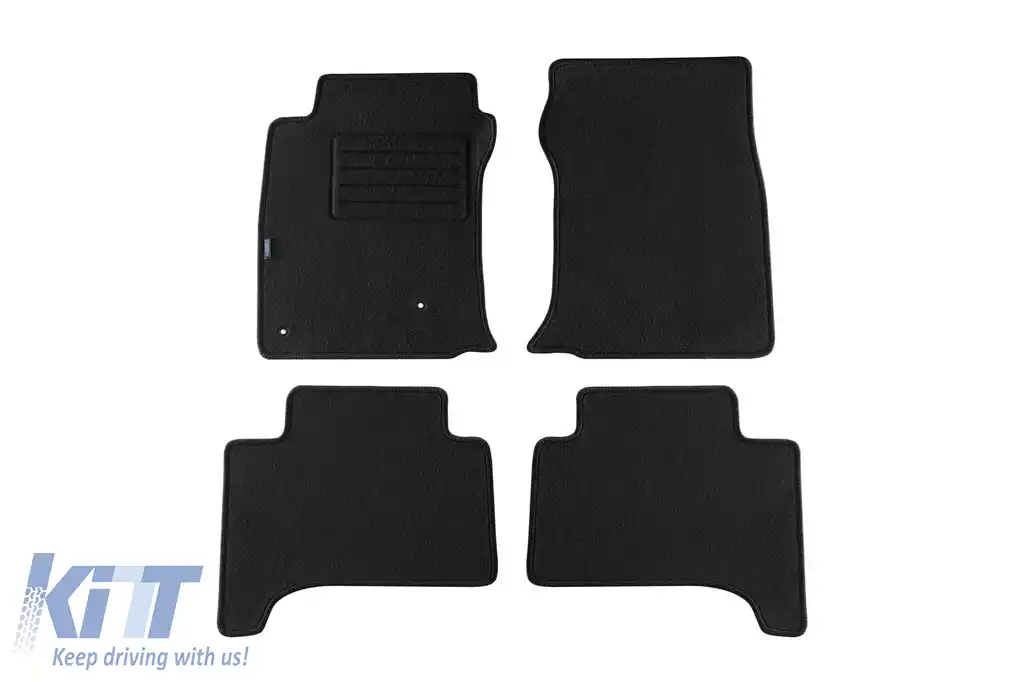 Mochete din covor cu două straturi, potrivite pentru Toyota Land Cruiser 2003-2009, 5 uși, set de 4 bucăți, negru