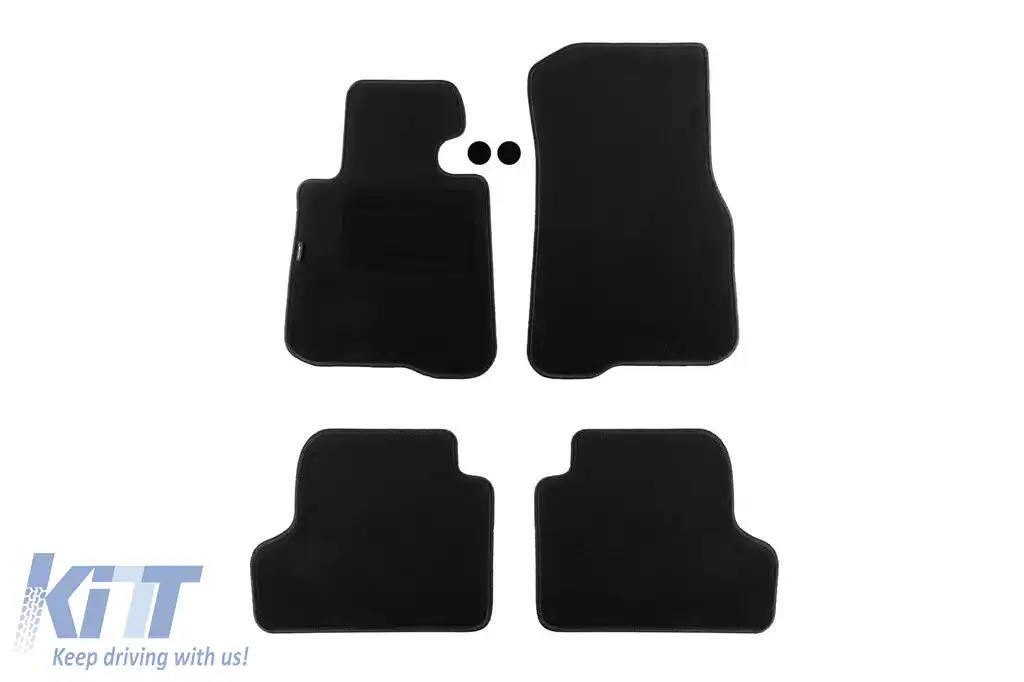 Mochete din covor cu două straturi, potrivite pentru BMW Seria 4 F32 Coupe 2013-2020, din material Rex, set de 4 bucăți, negru