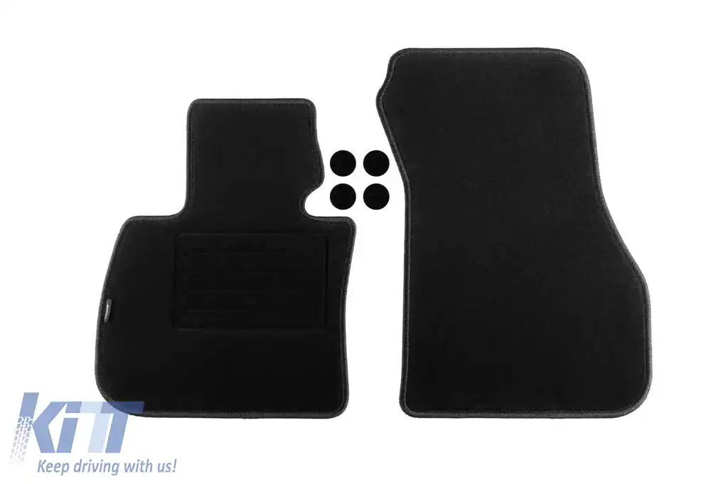 Mochete din covor cu două straturi, potrivite pentru BMW X1 F48 după 2015 X-Drive, X2 F39 după 2018, set de 4 bucăți, negru-image-6240828