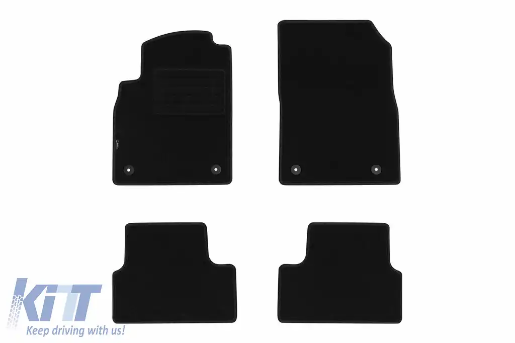 Mochete din covor cu două straturi, potrivite pentru Opel Astra J 2009-2015, Cascada 2013-2019, de la Petex, țesătură Rex, set de 4 bucăți, negru
