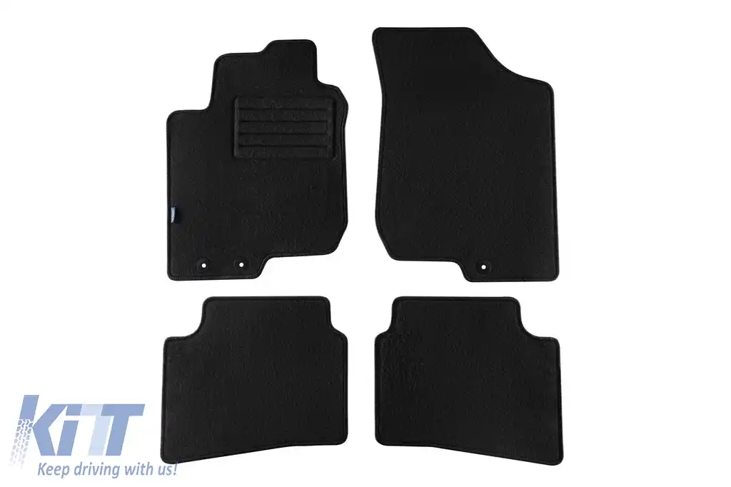 Mochete din covor cu două straturi, potrivite pentru Hyundai i30 2009-2012, din țesătură Rex, set de 4 bucăți, negre