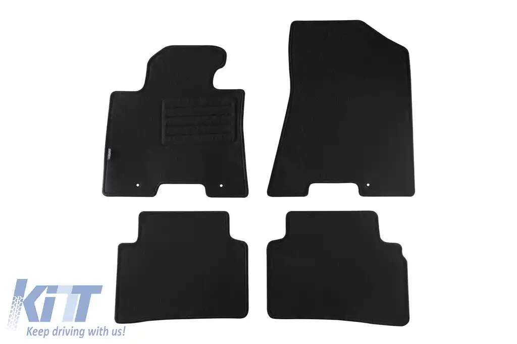 Mochete din covor cu două straturi, potrivite pentru Hyundai Tucson 2015-2018, din țesătură Rex, set de 4 bucăți, negru
