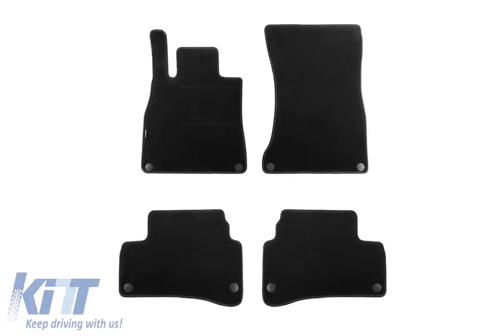 Mochete din covor cu două straturi, potrivite pentru Mercedes S class W222 2013-2020 cu ampatament scurt, set de 4 bucăți, negre