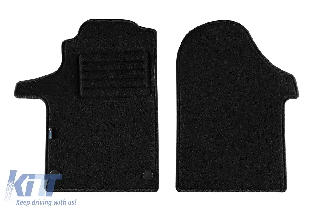 Mochete din covor cu două straturi, potrivite pentru Mercedes V class W447 cu ampatament lung, Vito Tourer Pro după 2014, 9 locuri, set de 2 bucăți, negru.