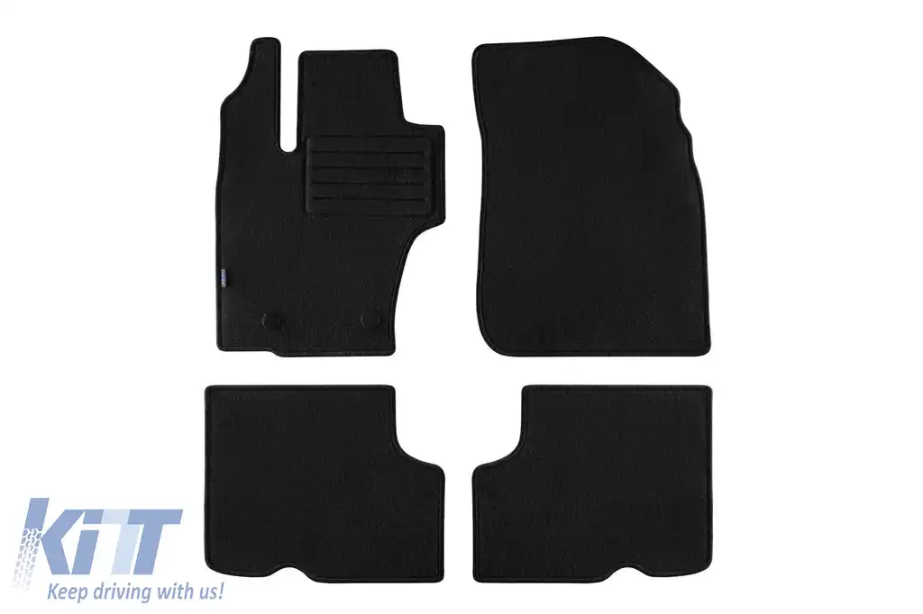Mochete din covor cu două straturi, potrivite pentru Dacia Duster 2014-2017, din material Rex, set de 4 bucăți, negru