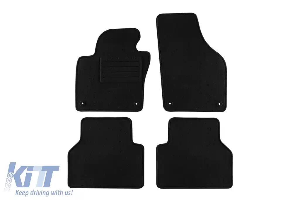 Mochete din covor cu două straturi, potrivite pentru VW Tiguan 2007-2016 de la Petex, țesătură Rex, set de 4 bucăți, negru