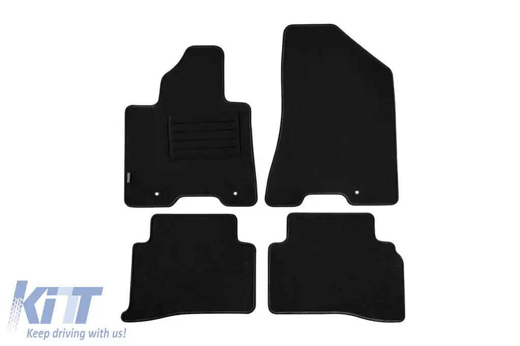 Mochete din covor cu două straturi, potrivite pentru Kia Sportage după 2016, din țesătură Rex, set de 4 bucăți, negru