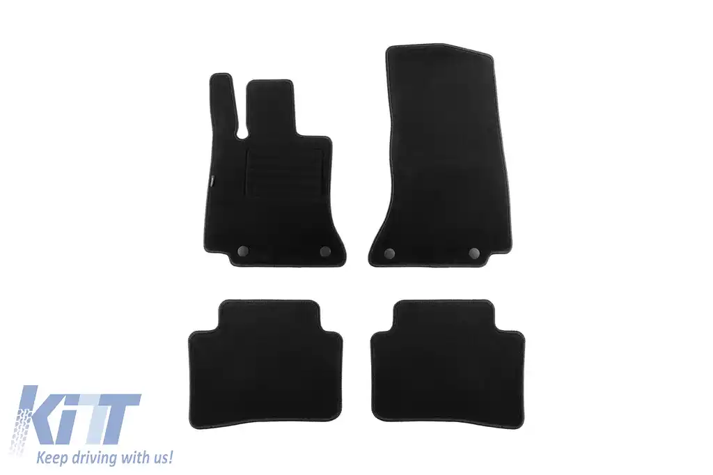 Mochete din covor cu două straturi, potrivite pentru Mercedes C class W206 sedan, S206 estate după 2021, set de 4 bucăți, negru