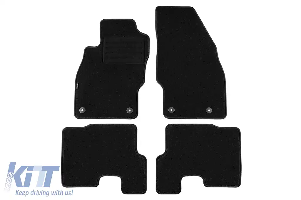 Mochete din două straturi, potrivite pentru Opel Corsa E 2014-2019, din țesătură Rex, set de 4 bucăți, negru