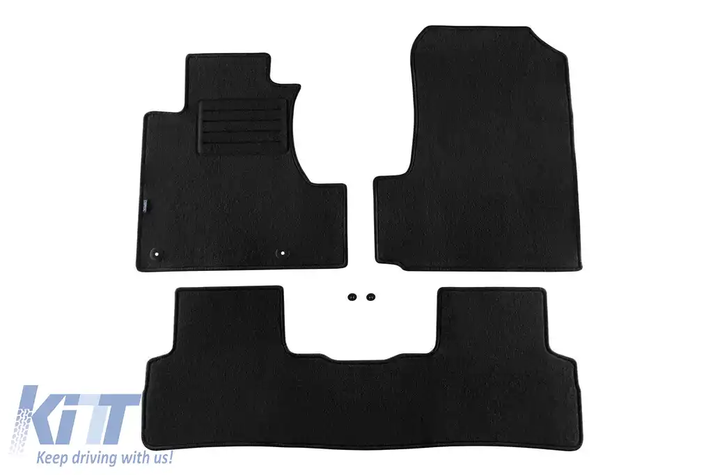 Mochete din două straturi, potrivite pentru Honda CR-V 2006-2012, din țesătură Rex, set de 3 piese, negru