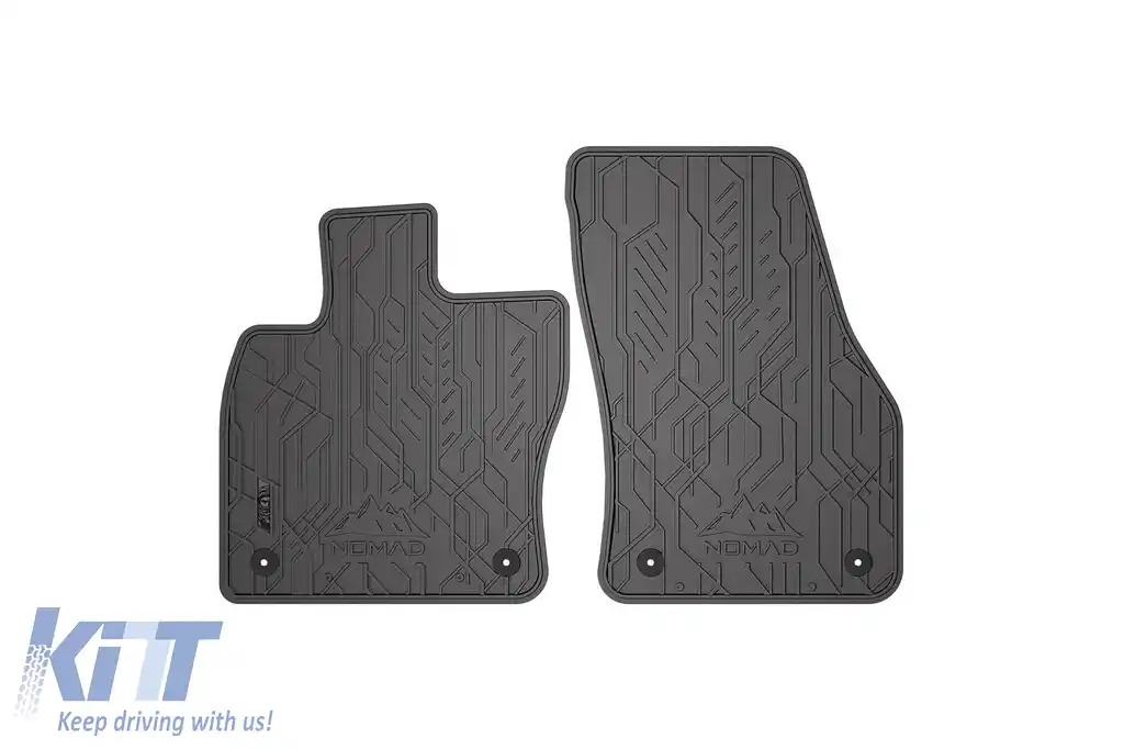Mochete frontale din cauciuc specifice, potrivite pentru seria Frogum NOMAD pentru Seat Ateca după 2016, Karoq după 2017, Volkswagen T-Roc după 2017, set de 2 piese, culoare neagră
