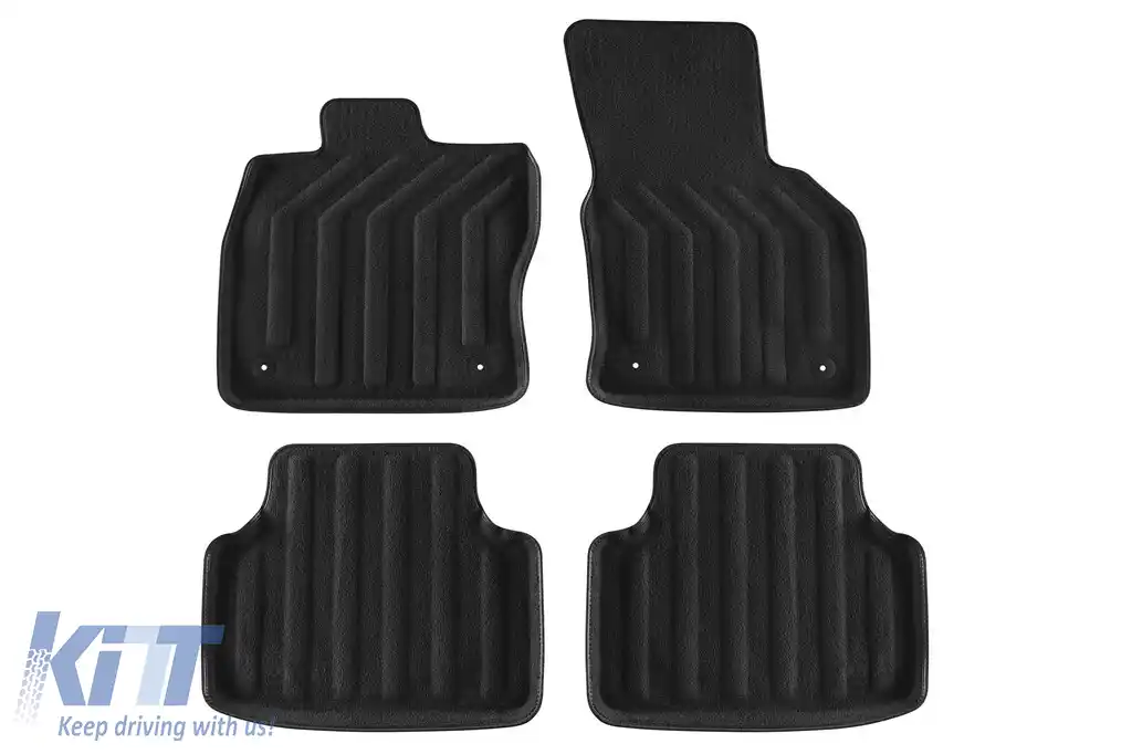 Mochete textile 3D Gumarny Zubri potrivite pentru Skoda Octavia 2013-2019, Skoda Octavia după 2020, set de 4 bucăți, negru