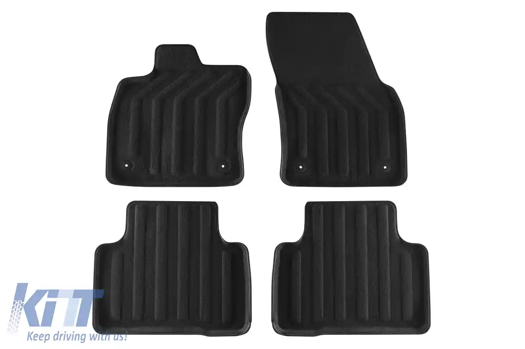 Mochete textile 3D Gumarny Zubri potrivite pentru Volkswagen Touran după 2015, set de 4 bucăți, negru