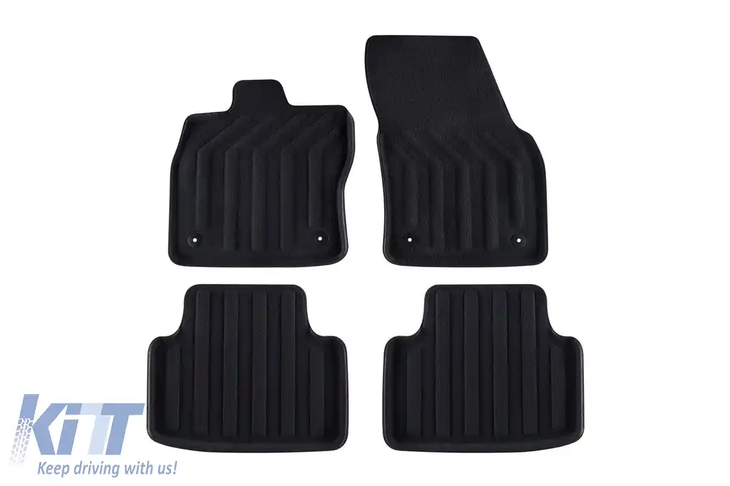 Mochete textile 3D Gumarny Zubri potrivite pentru Volkswagen Passat B8 sedan, estate, Alltrack după 2014, set de 4 bucăți, negru