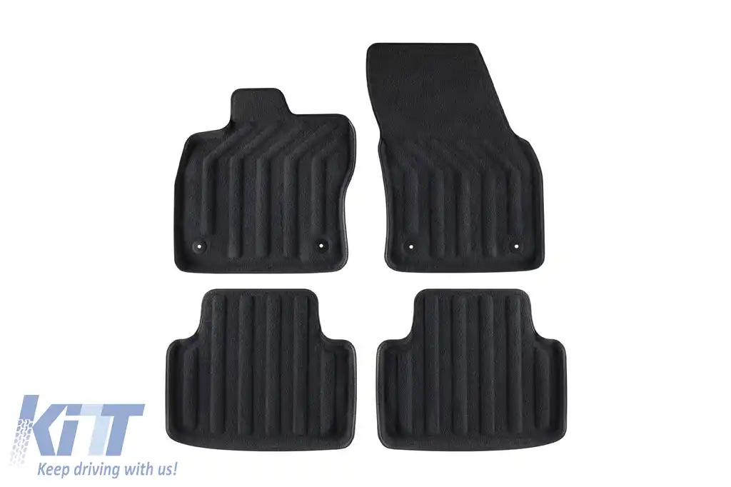 Mochete textile 3D Gumarny Zubri potrivite pentru Volkswagen Golf Sportsvan 2014-2020, set de 4 bucăți, negru