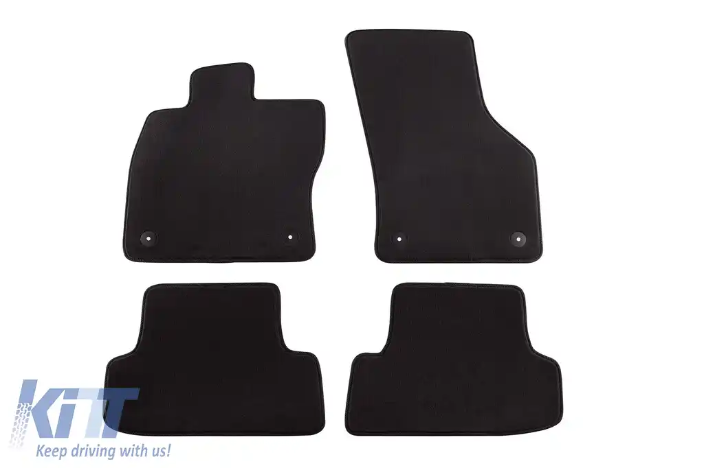 Mochete textile cu trei straturi din material Petex Style potrivite pentru Audi A3 2012-2020, 3 uși, set de 4 bucăți, negru