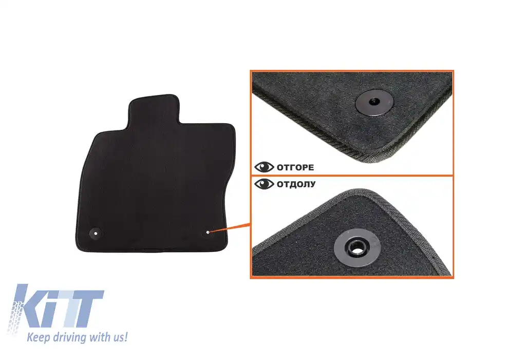 Mochete textile cu trei straturi din material Petex Style potrivite pentru Audi A3 2012-2020, 3 uși, set de 4 bucăți, negru-image-6241466