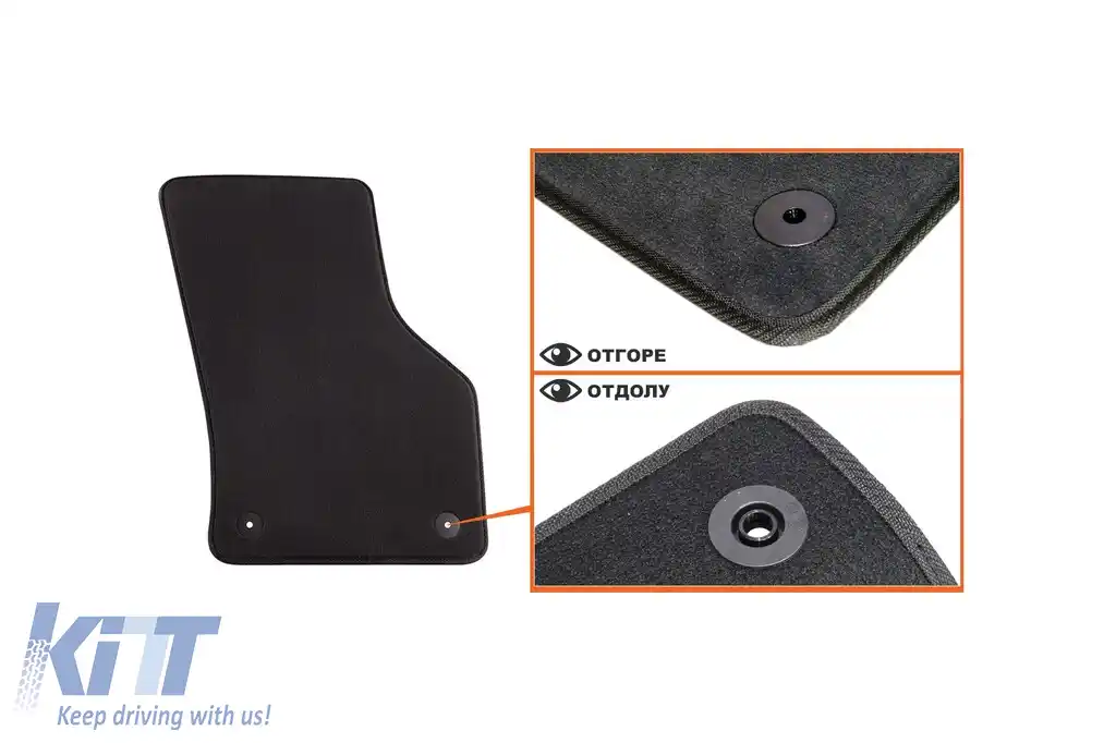 Mochete textile cu trei straturi din material Petex Style potrivite pentru Audi A3 2012-2020, 3 uși, set de 4 bucăți, negru-image-6241467