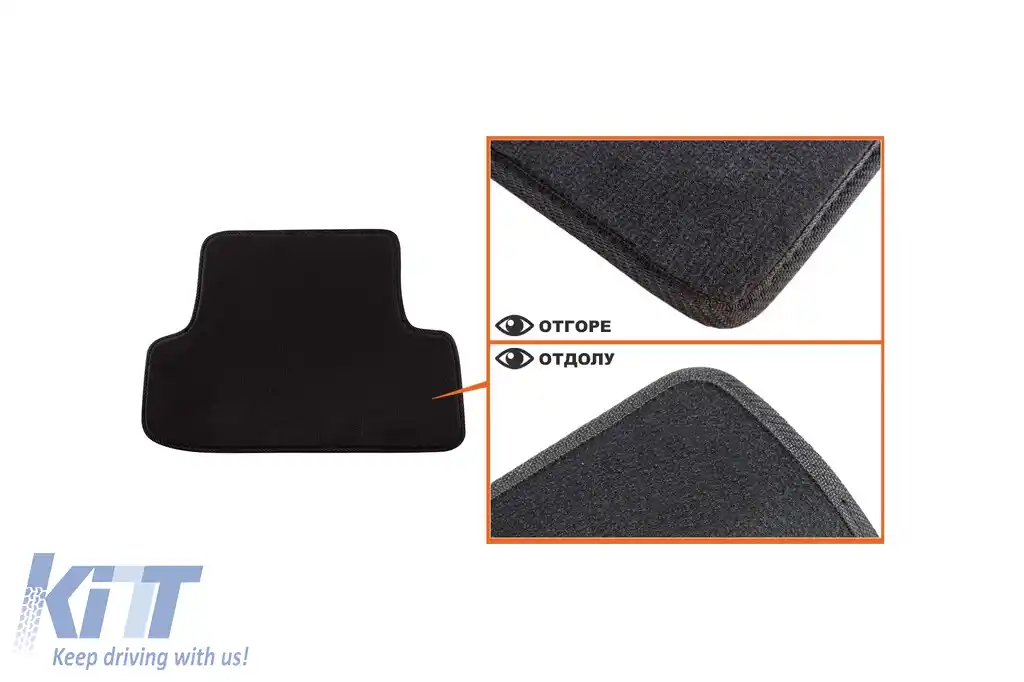 Mochete textile cu trei straturi din material Petex Style potrivite pentru Audi A3 2012-2020, 3 uși, set de 4 bucăți, negru-image-6241468