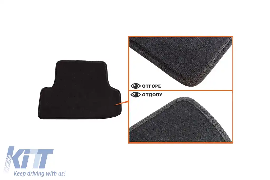 Mochete textile cu trei straturi din material Petex Style potrivite pentru Audi A3 2012-2020, 3 uși, set de 4 bucăți, negru-image-6241469