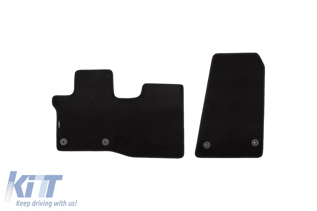 Mochete textile cu trei straturi din material Petex Style, potrivite pentru Ford Transit după 2018, 2-3 locuri, cu transmisie automată, set de 2 bucăți, negru