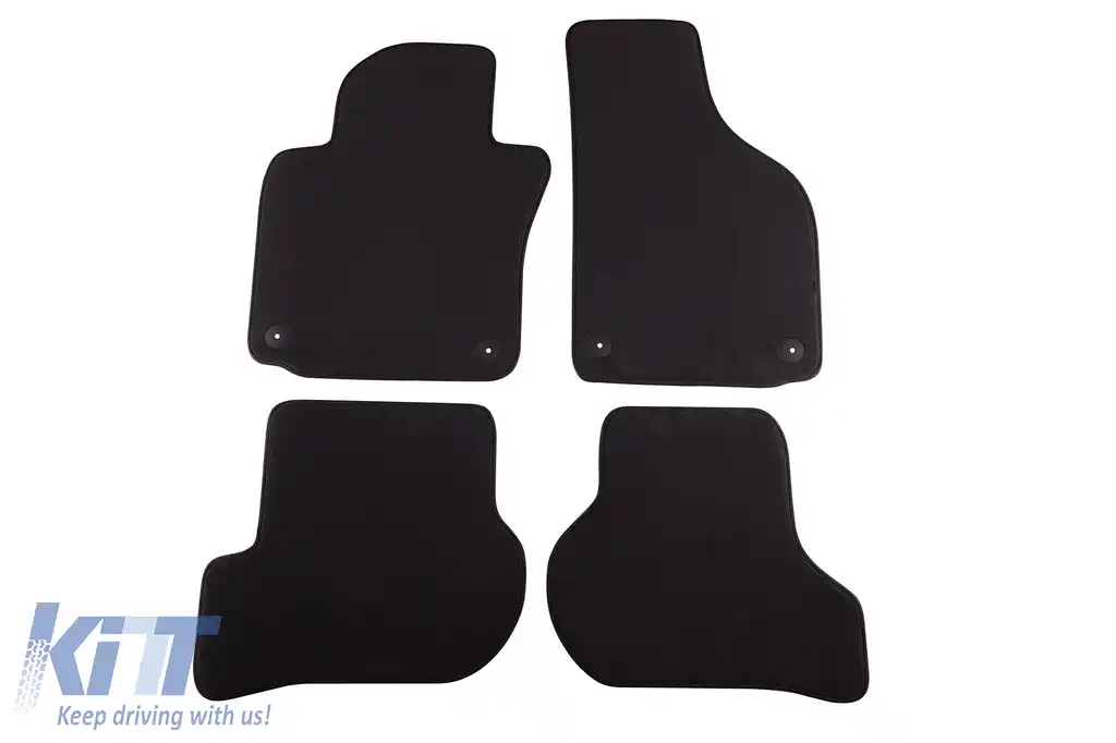 Mochete textile cu trei straturi din material Petex Style potrivite pentru Skoda Octavia sedan, combi 2008-2013, set de 4 bucăți, negru