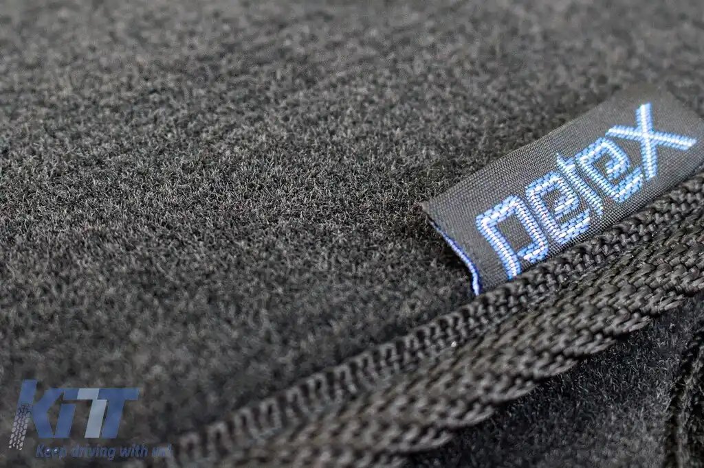 Mochete textile cu trei straturi din material Petex Style, potrivite pentru Volkswagen Golf IV 1998-2003, Beetle 1998-2011, Bora 1998-2005 cu găuri rotunde, set de 4 bucăți, negru-image-6241778