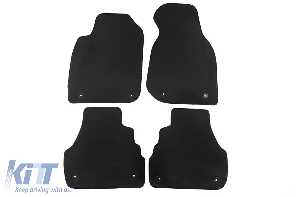 Mochete textile cu trei straturi din material Petex Style potrivite pentru Audi A6 sedan, break 1998-2005, set de 4 bucăți, negru