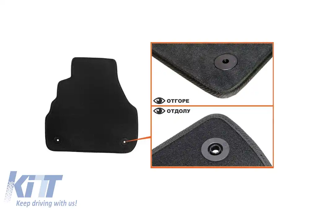 Mochete textile cu trei straturi din material Petex Style potrivite pentru Audi A6 sedan, break 1998-2005, set de 4 bucăți, negru-image-6241971