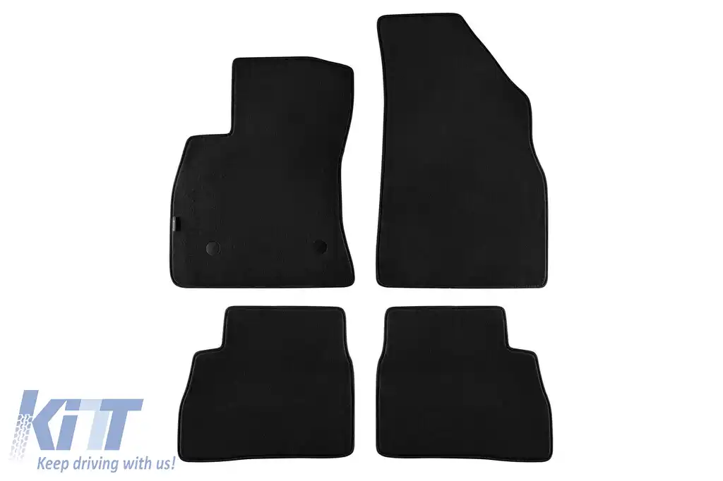 Mochete textile cu trei straturi din material Petex Style, potrivite pentru Fiat Doblo combi după 2015, cu 5 sau 7 locuri, set de 4 bucăți, negru