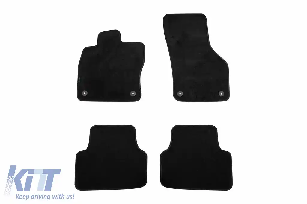 Mochete textile cu trei straturi din material Petex Style potrivite pentru Skoda Octavia sedan, combi, hibrid după 2020, set de 4 bucăți, negru
