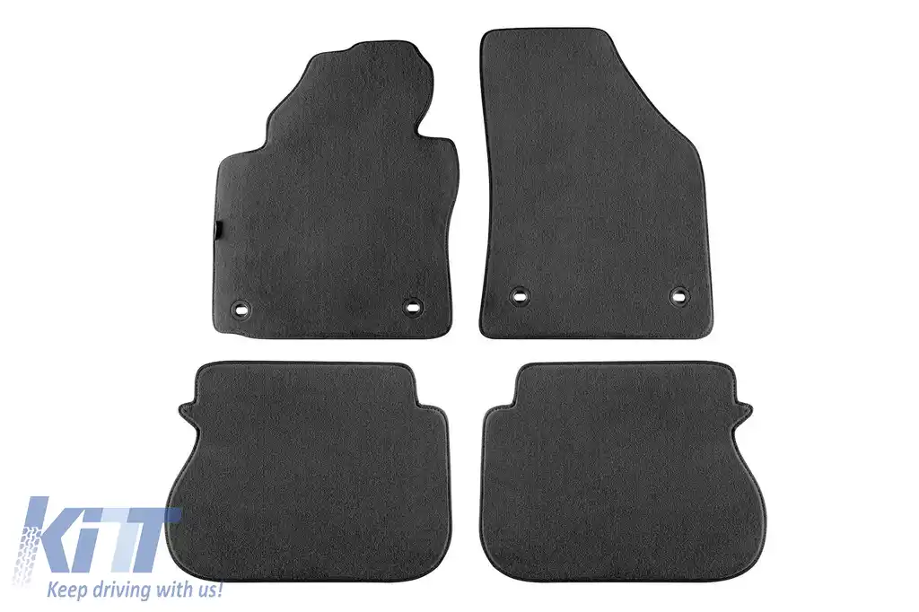 Mochete textile cu trei straturi din material Petex Style potrivite pentru VW Caddy Life 2004-2015 cu două uși glisante, set de 4 bucăți, negru