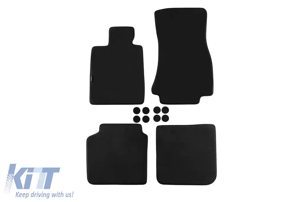 Mochete textile cu trei straturi din material Petex Style potrivite pentru BMW Seria 7 G12 după 2015 cu ampatament lung, set de 4 bucăți, negru