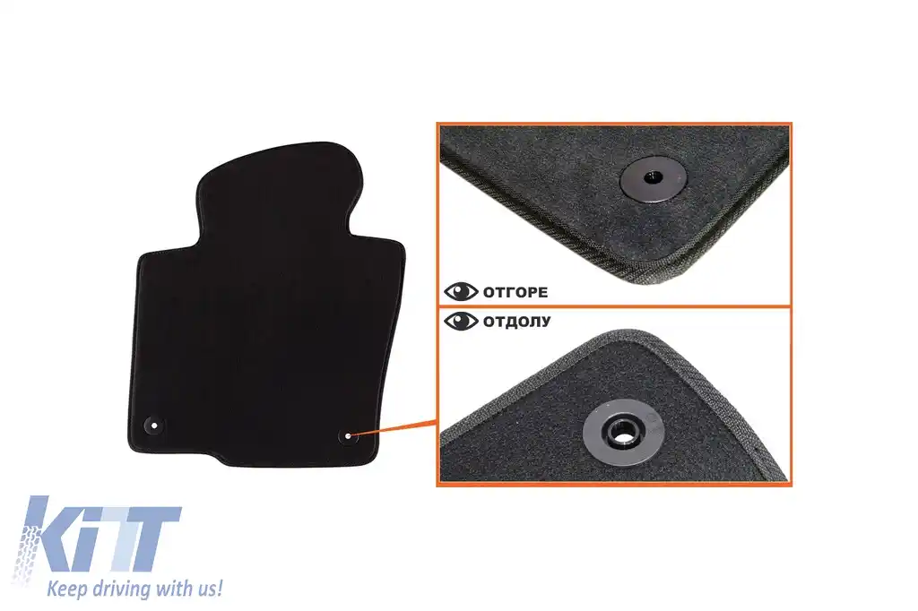 Mochete textile cu trei straturi din material Petex Style potrivite pentru VW Passat sedan, break 2005-2014, Passat CC 2012-2016 cu găuri rotunde, set de 4 bucăți, negru-image-6242745