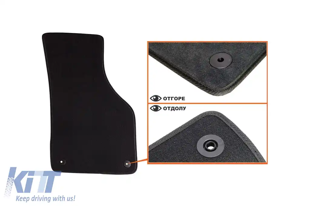 Mochete textile cu trei straturi din material Petex Style potrivite pentru VW Passat sedan, break 2005-2014, Passat CC 2012-2016 cu găuri rotunde, set de 4 bucăți, negru-image-6242746